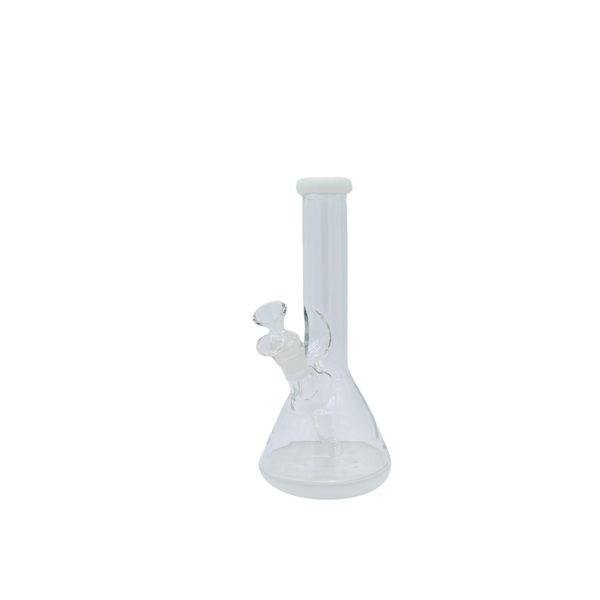 Bong reforzado de 24 cm alto color Blanco base y boquilla  tubo 38mm