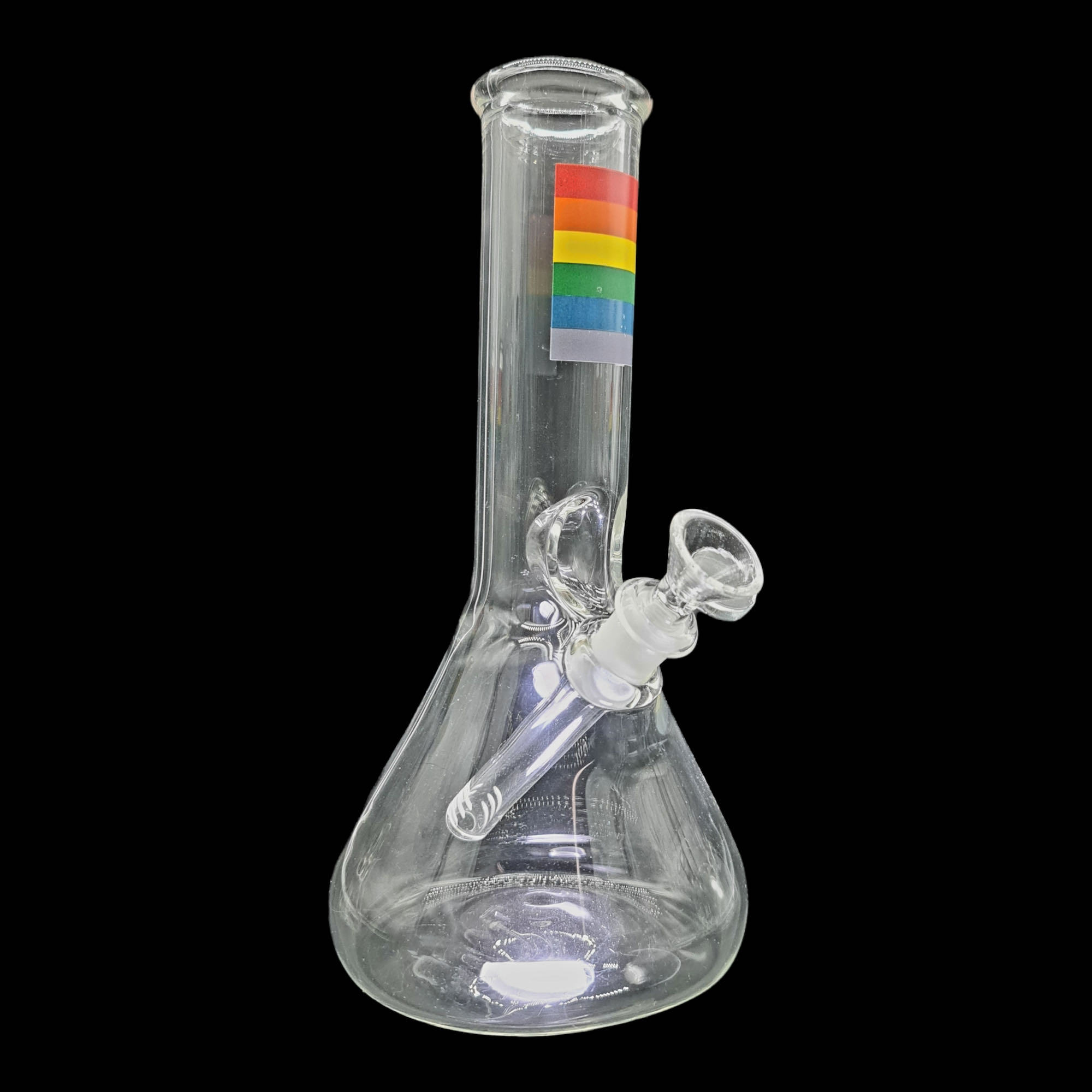 Bong Matraz transparente etiqueta Orgullo 24cm SIN DOMO tubo 44mm