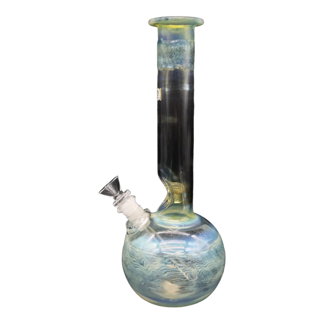 Bong Tipo Bola Wrap & Rake Esmeralda 30 cm Sin Domo tubo de 38mm