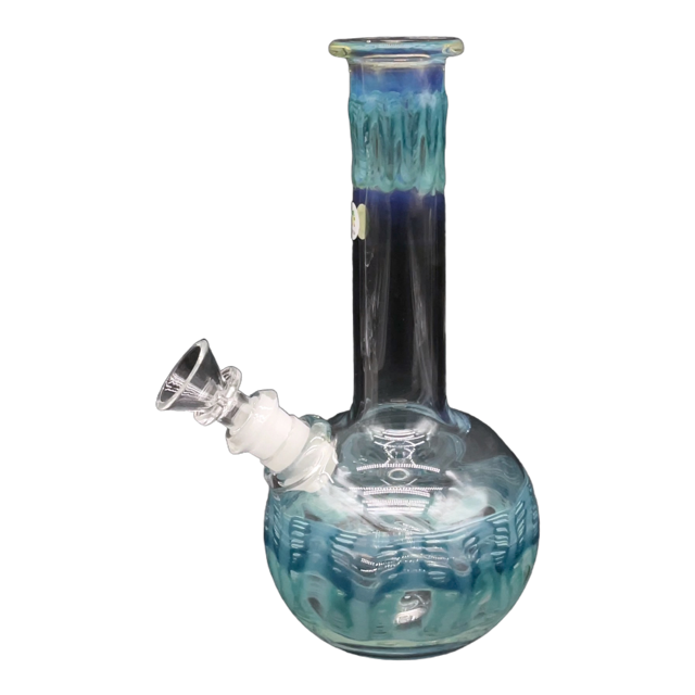 Bong Tipo Bola Wrap & Rake Azul Aqua 24 cm Sin Domo tubo de 32mm